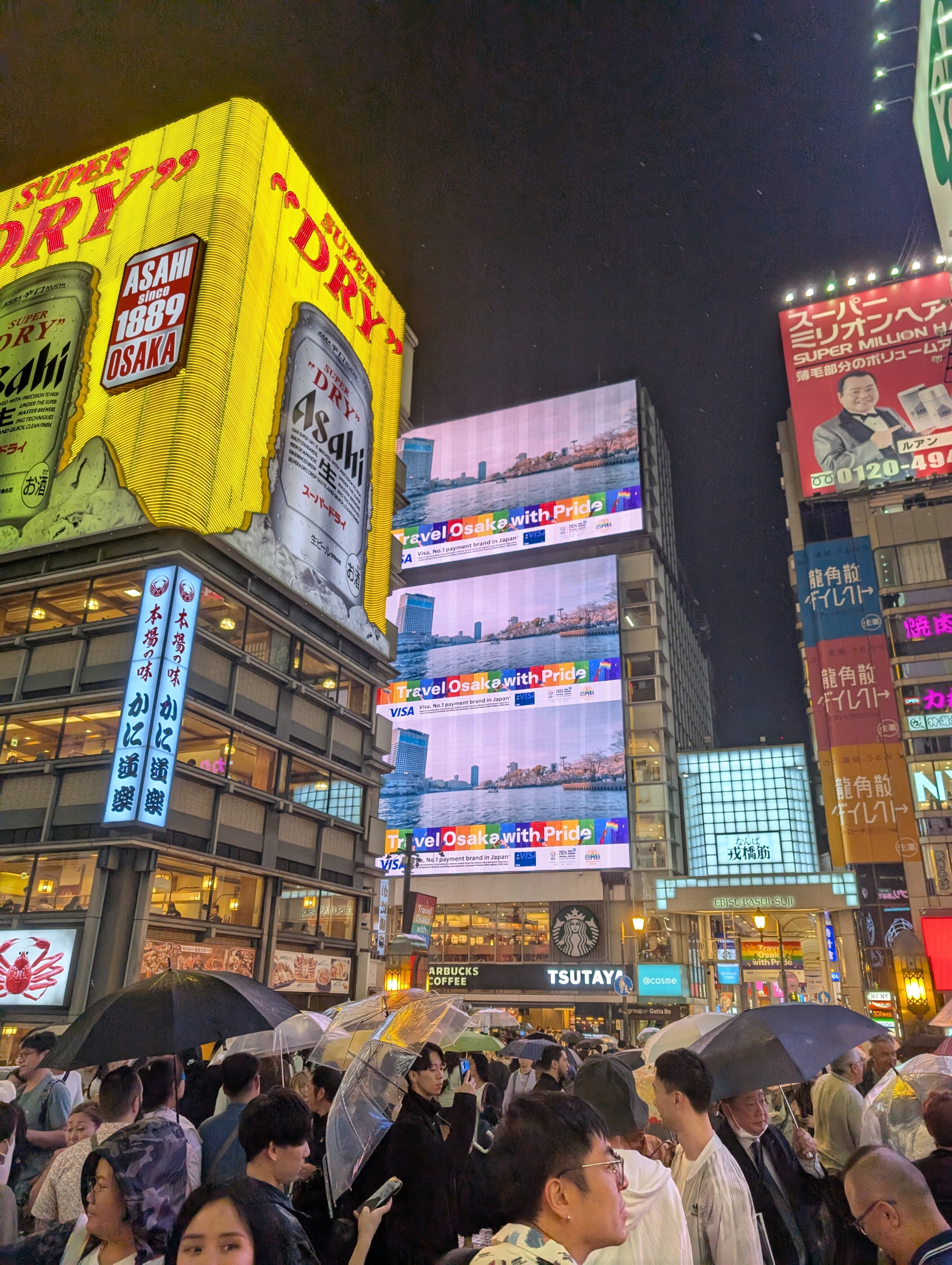 Pride message on display on Dotonbori main vision